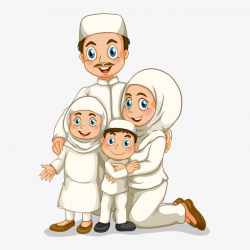 Vector Illustration Of Muslim Family Figures, Islamism ...