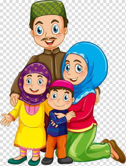 Man, girl, boy, and woman characters illustration, Muslim ...