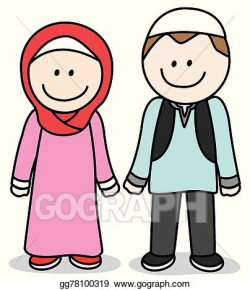 Clip Art Vector - Muslim parent. Stock EPS gg78100319 - GoGraph
