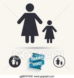 Vector Stock - One-parent family with one child sign icon ...
