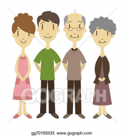 Stock Illustration - Two generation family. Clipart Drawing ...