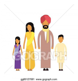 Vector Stock - Indian family four people parents two ...