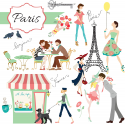 Paris digital clipart set ~ Graphics ~ Creative Market