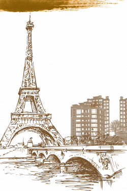 Eiffel Tower Icon - Hand-painted Paris building material background ...