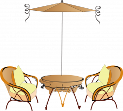 Coffee Cafe Table Chair - Open Seat umbrella 1506*1362 transprent ...