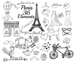 Doodle Paris Clipart: 