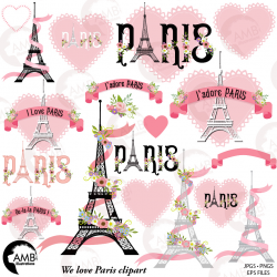 Paris clipart, PINK PARIS Clip Art, Paris Theme Clipart, Parisian Love clip  Art, Romantic Paris Clip Art, Eiffel Tower Clipart AMB-2154