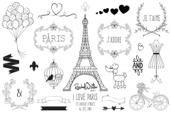 I Love Paris Clip Art Set on Behance