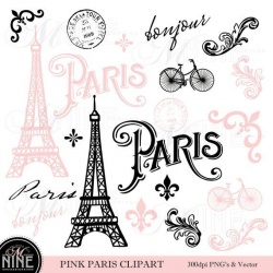 PINK PARIS Clip Art / Paris Theme Clipart Download ...