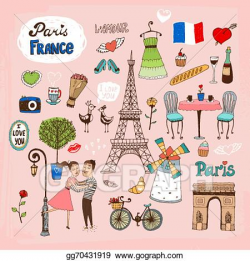 Vector Stock - Paris france landmarks and icons. Stock Clip ...