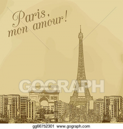 Vector Art - Scenery of paris. Clipart Drawing gg66752301 ...