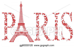 Vector Clipart - Sign paris with eiffel tower. Vector ...