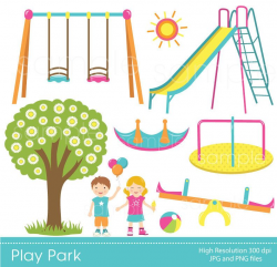Play Park Clipart, Playground Clipart, Swings Ride Clp art, only FOR ...