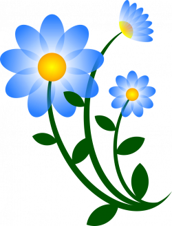 OnlineLabels Clip Art - Blue Flower Motif