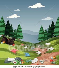 Vector Art - Pollution in the national park. EPS clipart ...