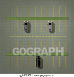 Vector Art - Parking lot top view. Clipart Drawing ...