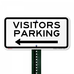 Visitors Parking Sign Left Arrow, SKU: K-2902