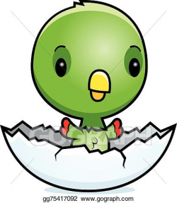 EPS Illustration - Cartoon baby parrot hatching. Vector ...