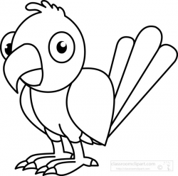 36+ Parrot Clipart Black And White | ClipartLook