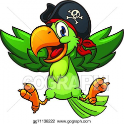 Vector Art - Happy pirate parrot. Clipart Drawing gg71138222 ...