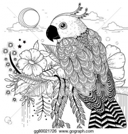Vector Clipart - Lovely parrot. Vector Illustration ...