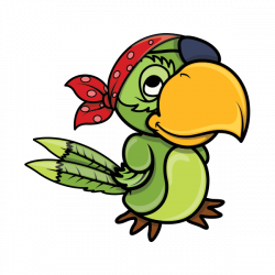 Printed vinyl Green Pirate Parrot | Stickers Factory