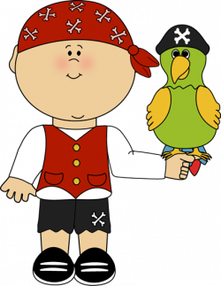 Pirate with Parrot Clip Art - Pirate with Parrot Image ...