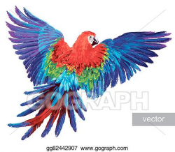 Vector Illustration - Colorful realistic parrots macaw ...