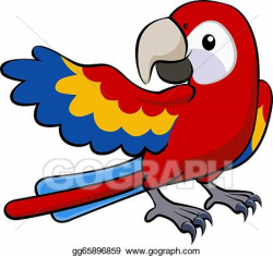 Vector Art - Red parrot illustration. Clipart Drawing ...