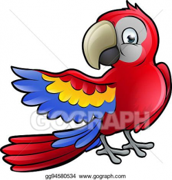 EPS Vector - Parrot safari animals cartoon character. Stock ...