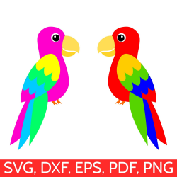 Tropical Parrot SVG file for Silhouette and Cricut | Animals ...