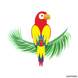 Icon of a sitting parrot. Tropical bird, simple parrot ...