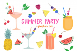 Summer Party clipart set ~ Illustrations ~ Creative Market