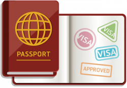 Passport with stamps for entry approved and visa - Clip Art ...