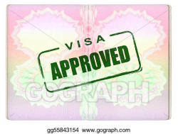 Clipart - Approved visa on passport. Stock Illustration ...