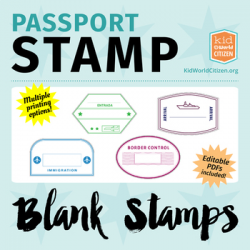 Blank Passport Stamps, Poster & Clip Art for Around the World Unit