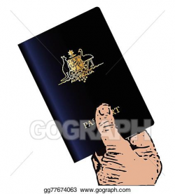 Vector Stock - Holding australian passport. Clipart ...