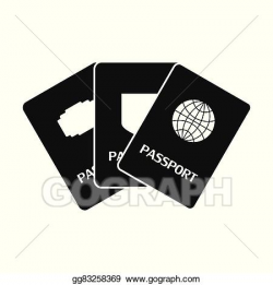 EPS Illustration - Three passports black simple icon. Vector ...