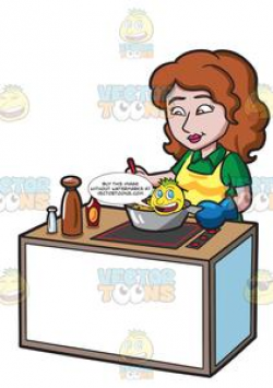 A Woman Stirring A Cooked Pasta