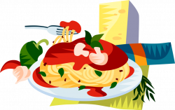 Italian Cuisine Spaghetti Pasta - Vector Image