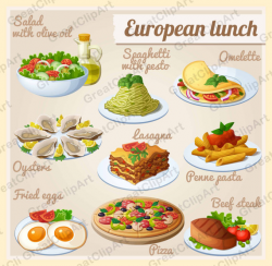 9 Food clipart, Breakfast clipart, meats clipart, salads ...