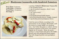 Mushroom Casoncello with Sundried Tomatoes