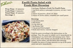 Fusilli Pasta Salad with Fresh Mint Dressing