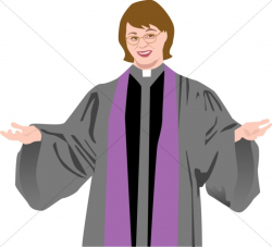 Preacher with Open Arms | Clergy Clipart
