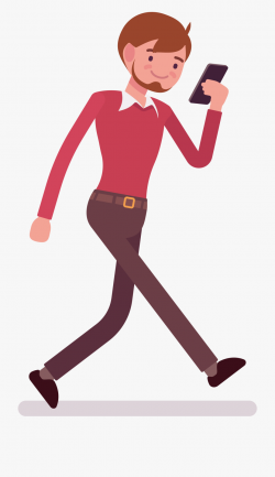Pastor Clipart Mean Person - Person Walking With Phone Icon ...