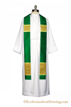 Pastor/Priest Stole, Pope Gregory Silk Dupioni