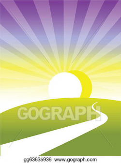Vector Art - Curved path over land . Clipart Drawing ...