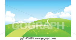 Vector Art - Curved path over green landscape . Clipart ...