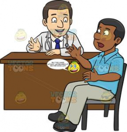 A Doctor Chatting With His Black Male Patient In The Consultation Room