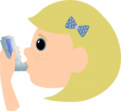 Clipart - Girl with asthma spray
